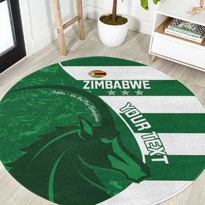 Zimbabwe Rugby Custom Round Carpet Sables 3rd Champions Proud - African Pride