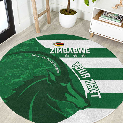 Zimbabwe Rugby Custom Round Carpet Sables 3rd Champions Proud - African Pride