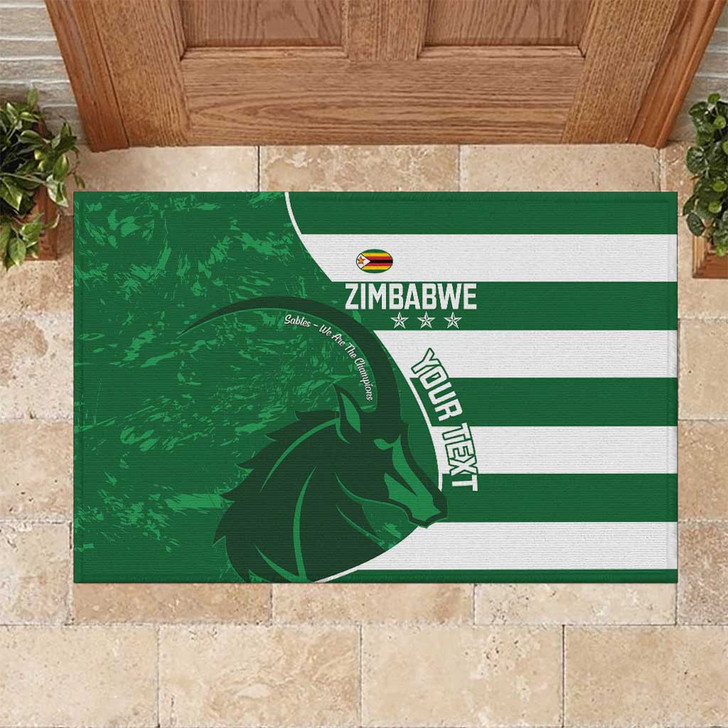 Zimbabwe Rugby Custom Rubber Doormat Sables 3rd Champions Proud - African Pride