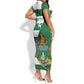 Zimbabwe Rugby Custom Short Sleeve Bodycon Dress Sables 3rd Champions Proud - African Pride