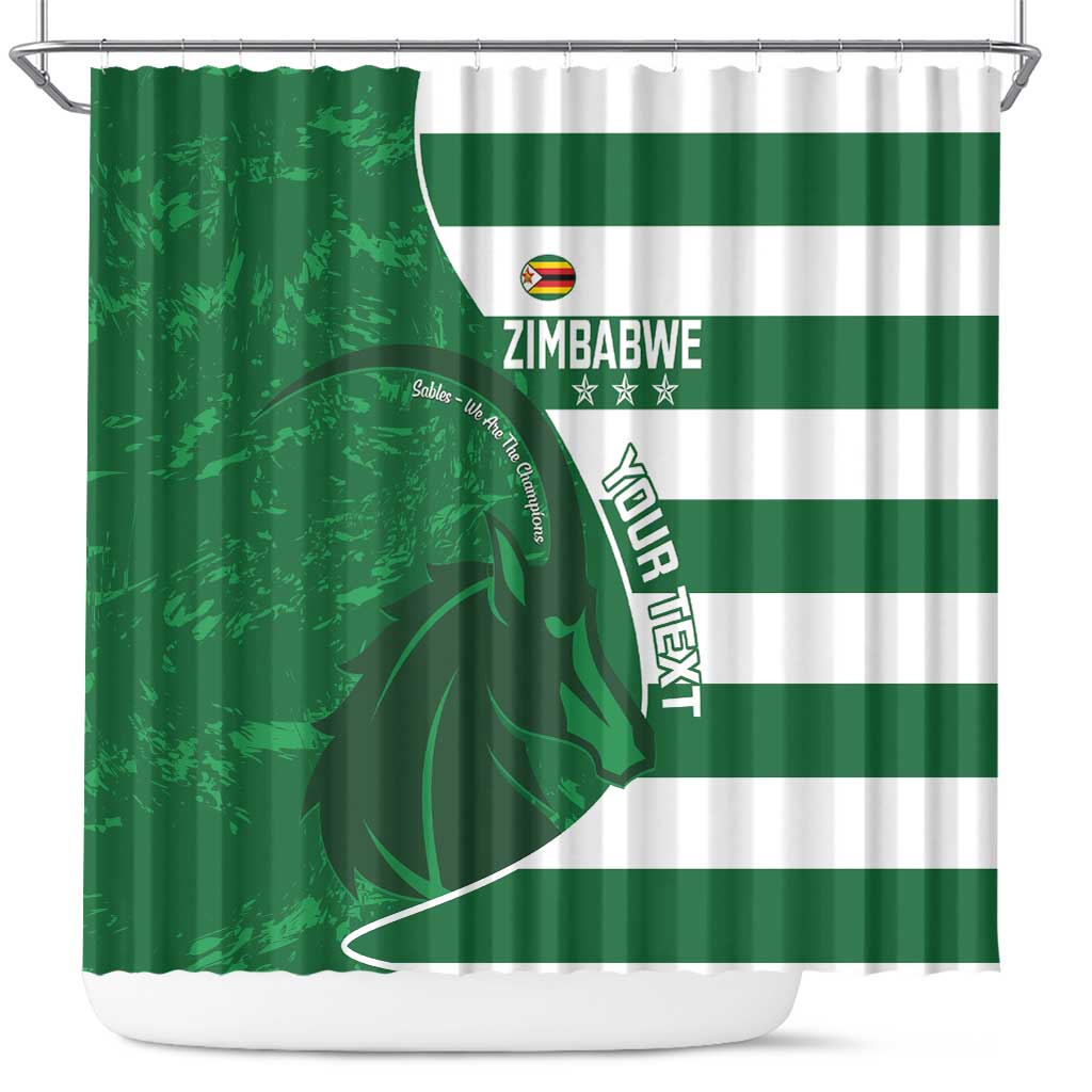 Zimbabwe Rugby Custom Shower Curtain Sables 3rd Champions Proud - African Pride