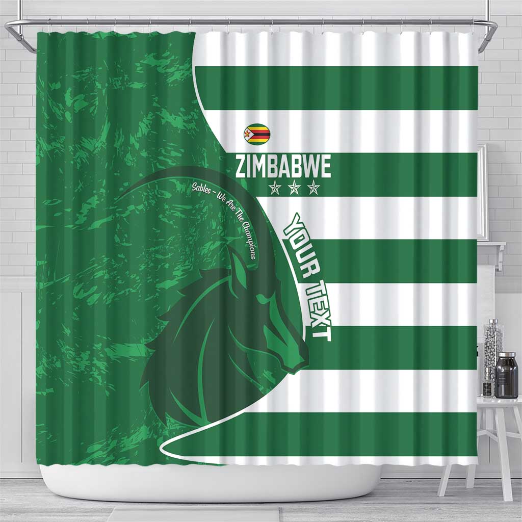 Zimbabwe Rugby Custom Shower Curtain Sables 3rd Champions Proud - African Pride