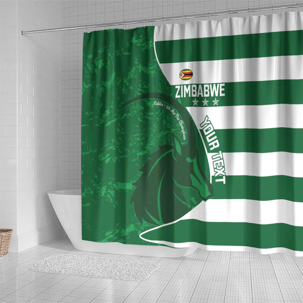 Zimbabwe Rugby Custom Shower Curtain Sables 3rd Champions Proud - African Pride