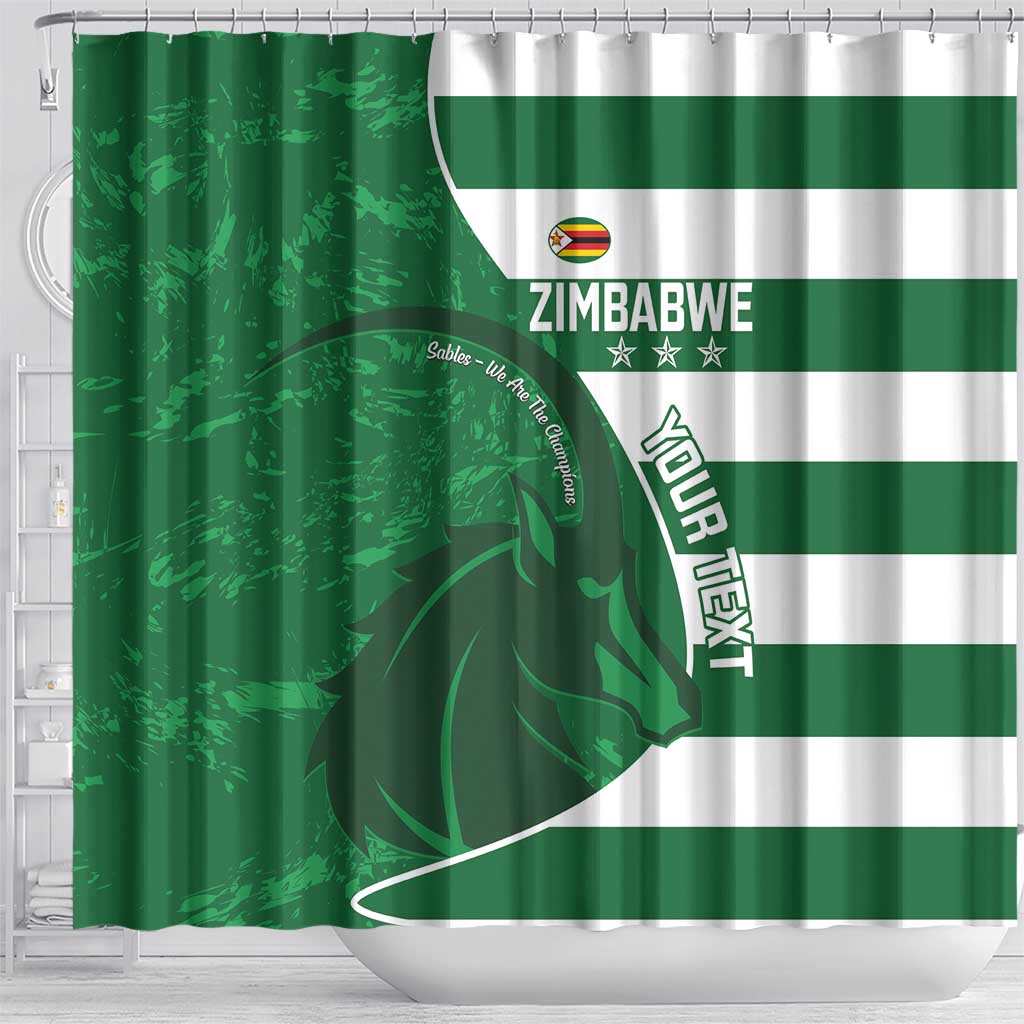 Zimbabwe Rugby Custom Shower Curtain Sables 3rd Champions Proud - African Pride