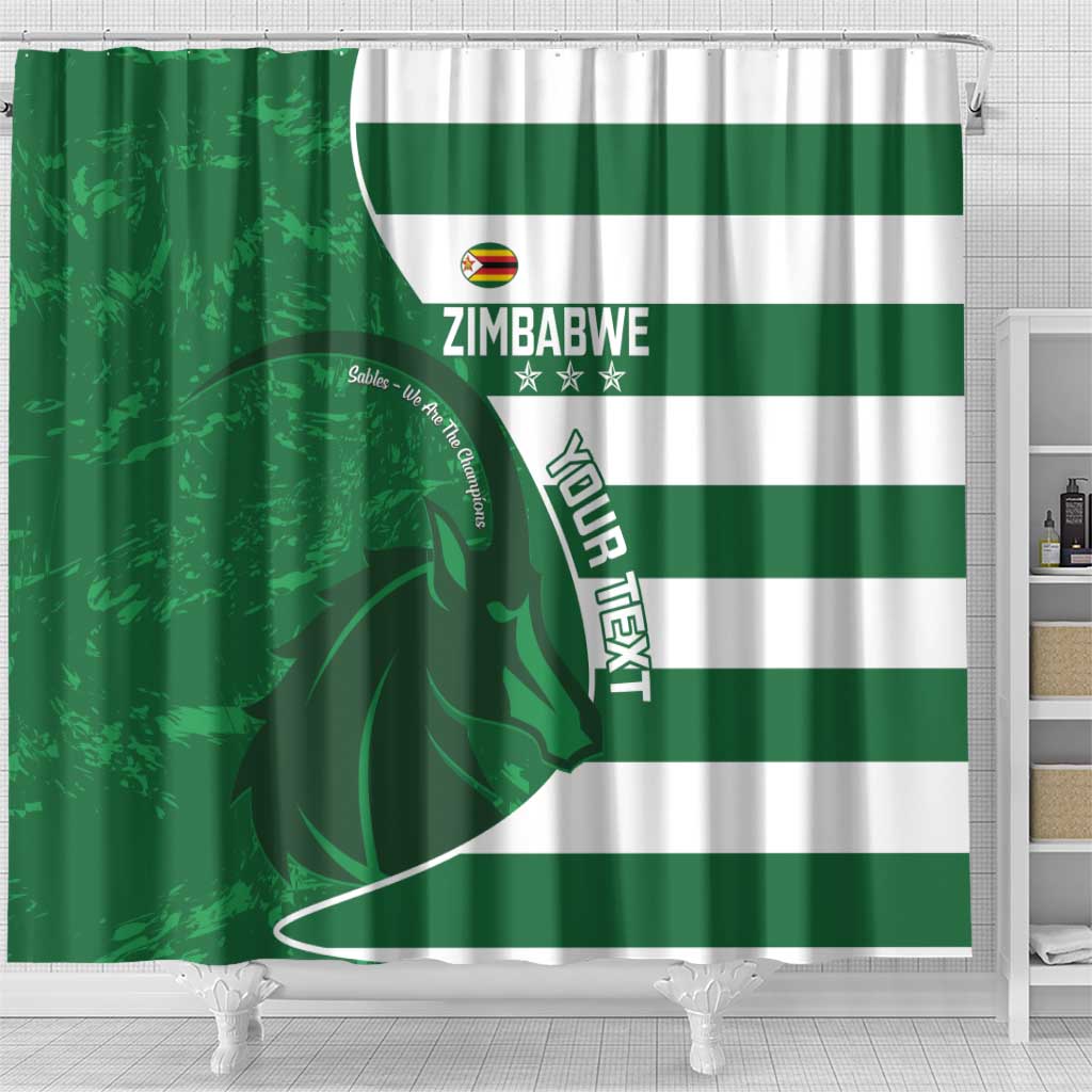 Zimbabwe Rugby Custom Shower Curtain Sables 3rd Champions Proud - African Pride