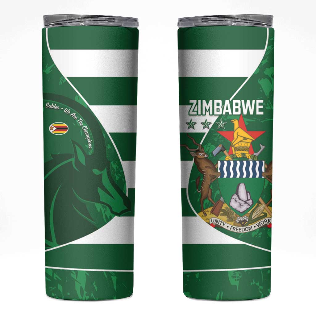 Zimbabwe Rugby Custom Skinny Tumbler Sables 3rd Champions Proud - African Pride