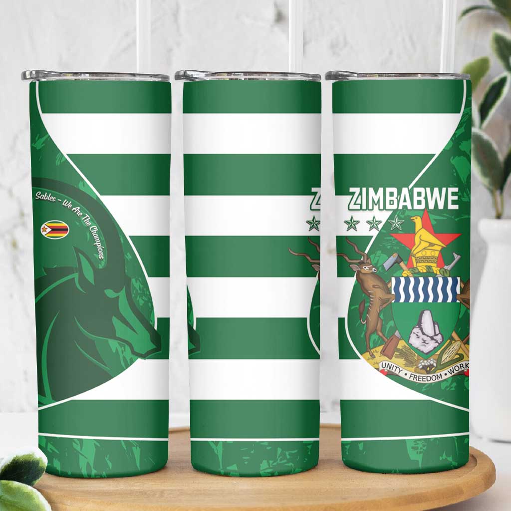 Zimbabwe Rugby Custom Skinny Tumbler Sables 3rd Champions Proud - African Pride
