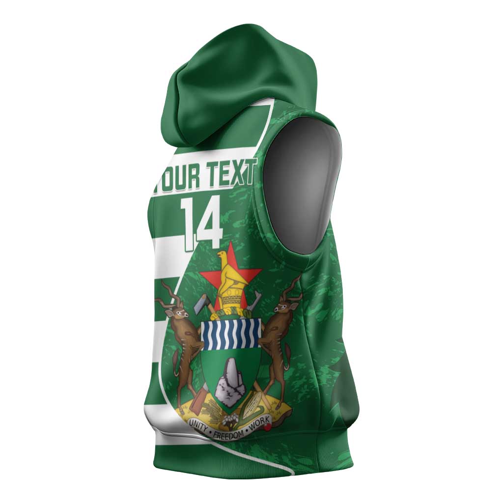 Zimbabwe Rugby Custom Sleeveless Hoodie Sables 3rd Champions Proud - African Pride