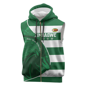 Zimbabwe Rugby Custom Sleeveless Zip Hoodie Sables 3rd Champions Proud - African Pride