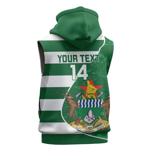 Zimbabwe Rugby Custom Sleeveless Zip Hoodie Sables 3rd Champions Proud - African Pride