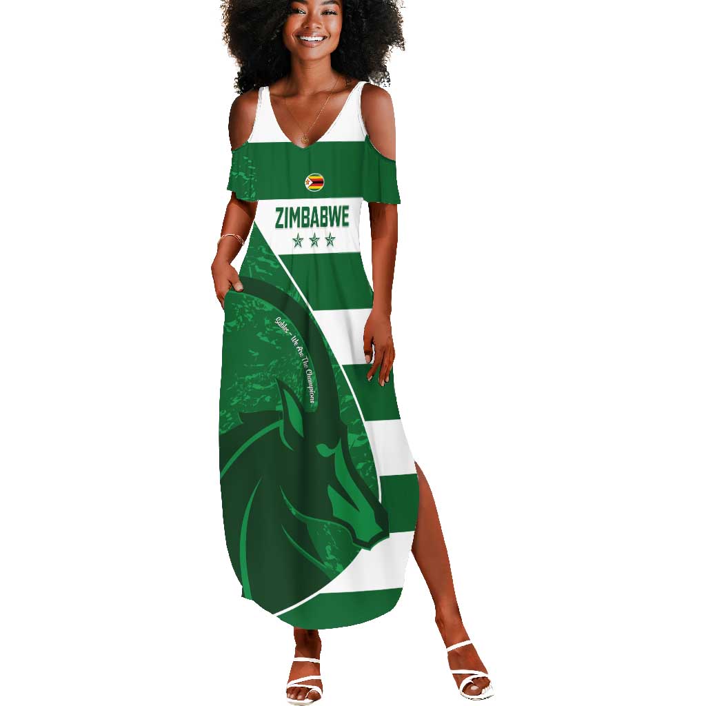 Zimbabwe Rugby Custom Summer Maxi Dress Sables 3rd Champions Proud - African Pride