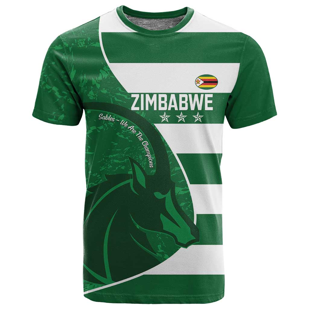Zimbabwe Rugby Custom T shirt Sables 3rd Champions Proud - African Pride
