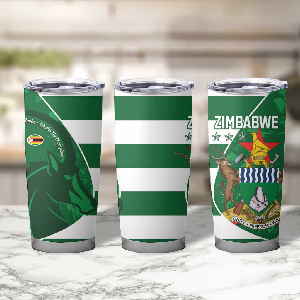 Zimbabwe Rugby Custom Tumbler Cup Sables 3rd Champions Proud - African Pride