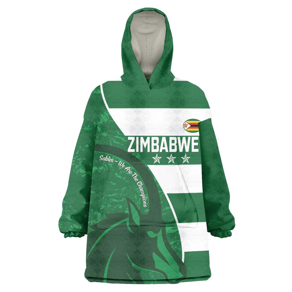 Zimbabwe Rugby Custom Wearable Blanket Hoodie Sables 3rd Champions Proud - African Pride
