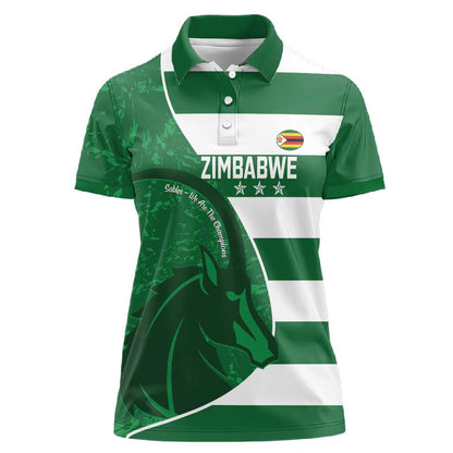 Zimbabwe Rugby Custom Women Polo Shirt Sables 3rd Champions Proud - African Pride