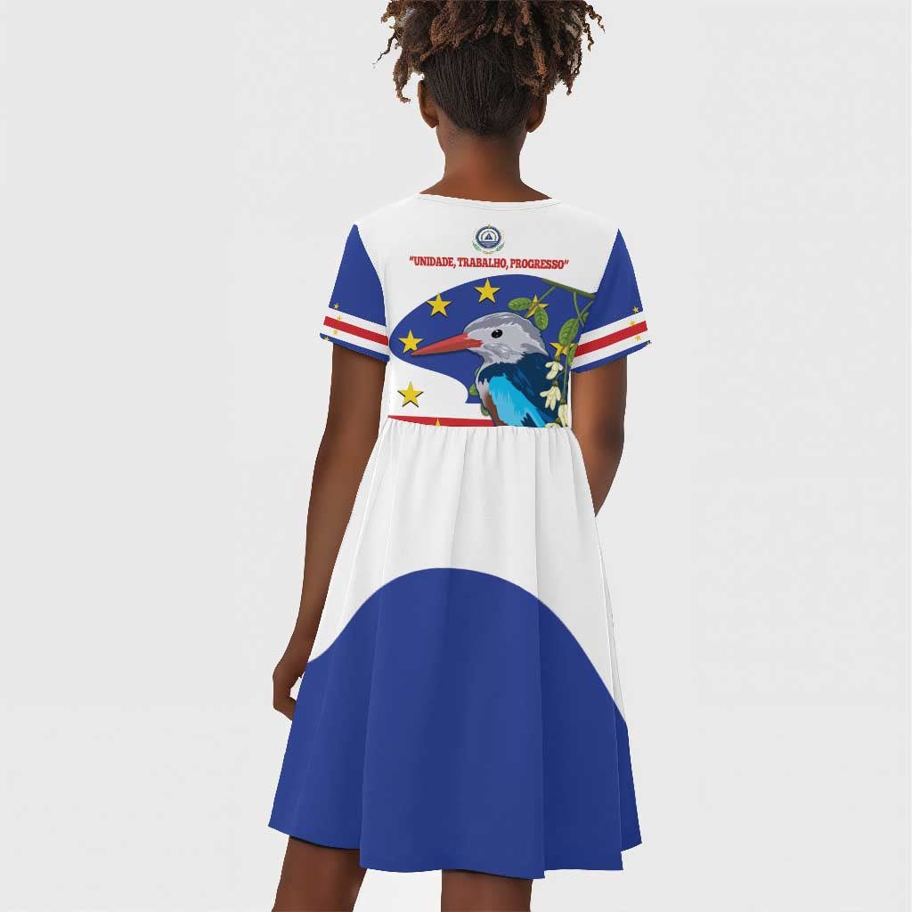 Cape Verde Kid Short Sleeve Dress Grey-Headed Kingfisher Mix Honey Locust