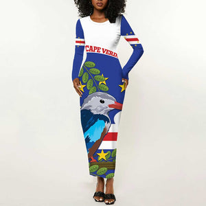 Cape Verde Long Sleeve Bodycon Dress Grey-Headed Kingfisher Mix Honey Locust LT14