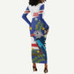 Cape Verde Long Sleeve Bodycon Dress Grey-Headed Kingfisher Mix Honey Locust LT14