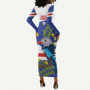 Cape Verde Long Sleeve Bodycon Dress Grey-Headed Kingfisher Mix Honey Locust LT14