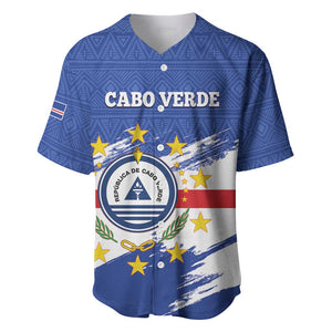 Personalized Cape Verde Baseball Jersey Coat Of Arms - African Pattern