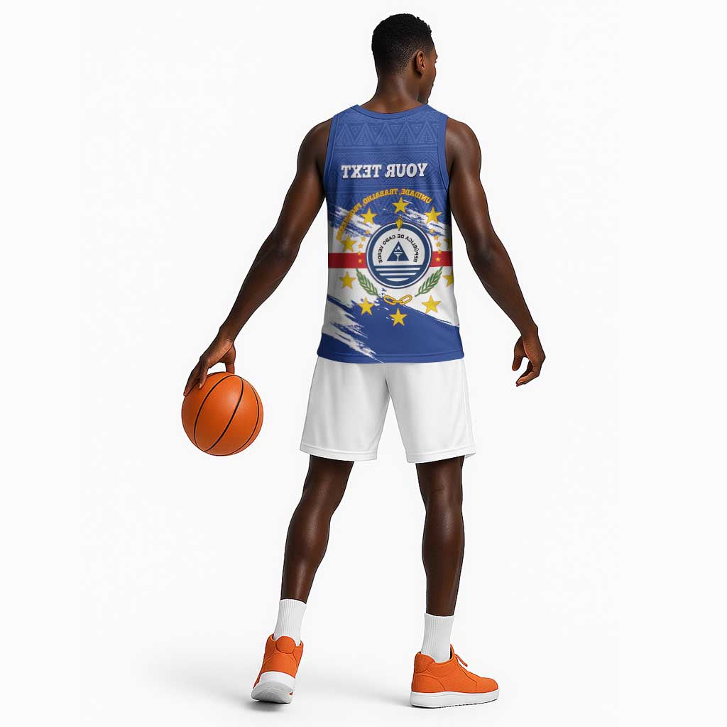 Personalized Cape Verde Basketball Jersey Coat Of Arms - African Pattern - African Pride