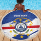 Personalized Cape Verde Beach Blanket Coat Of Arms - African Pattern