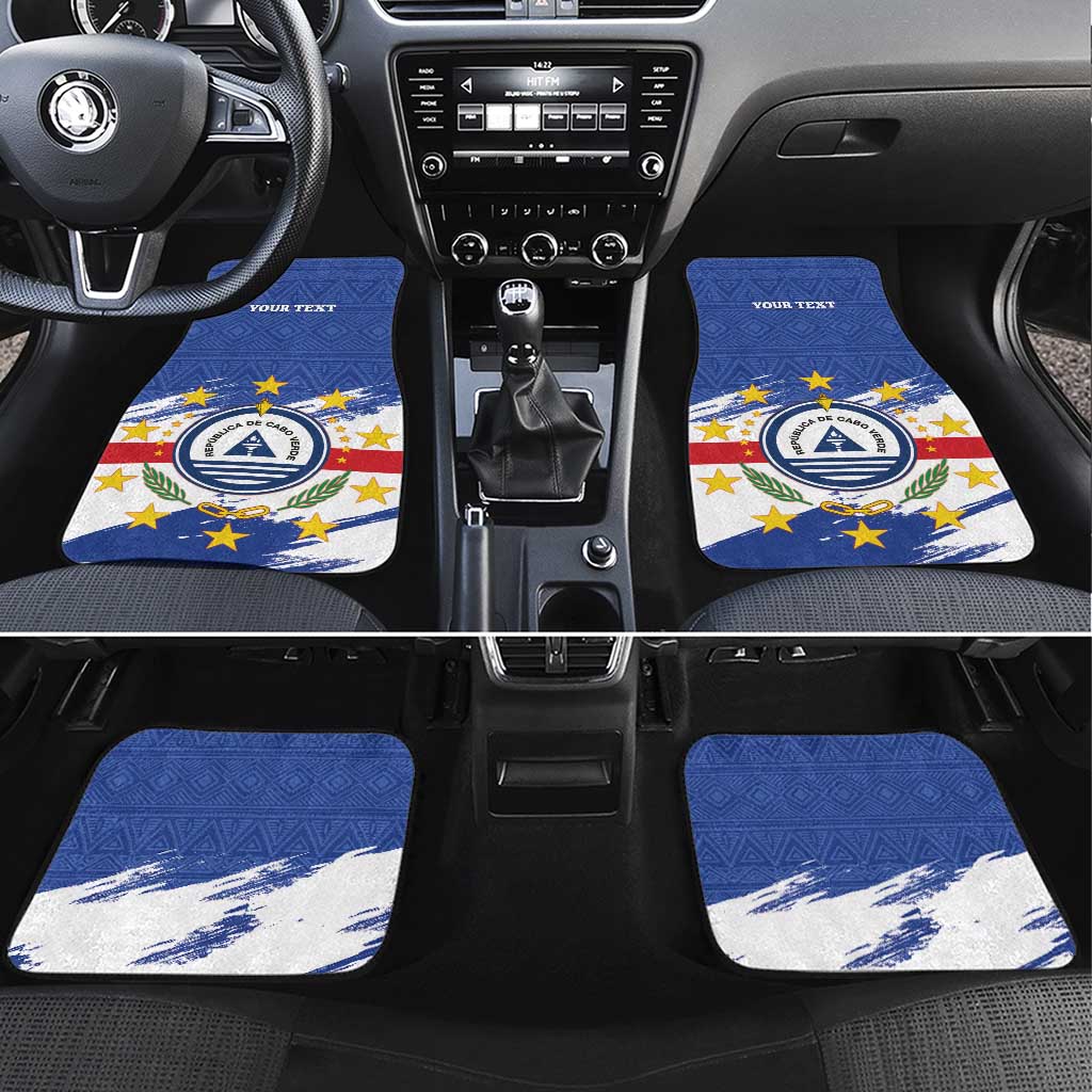 Personalized Cape Verde Car Mats Coat Of Arms - African Pattern