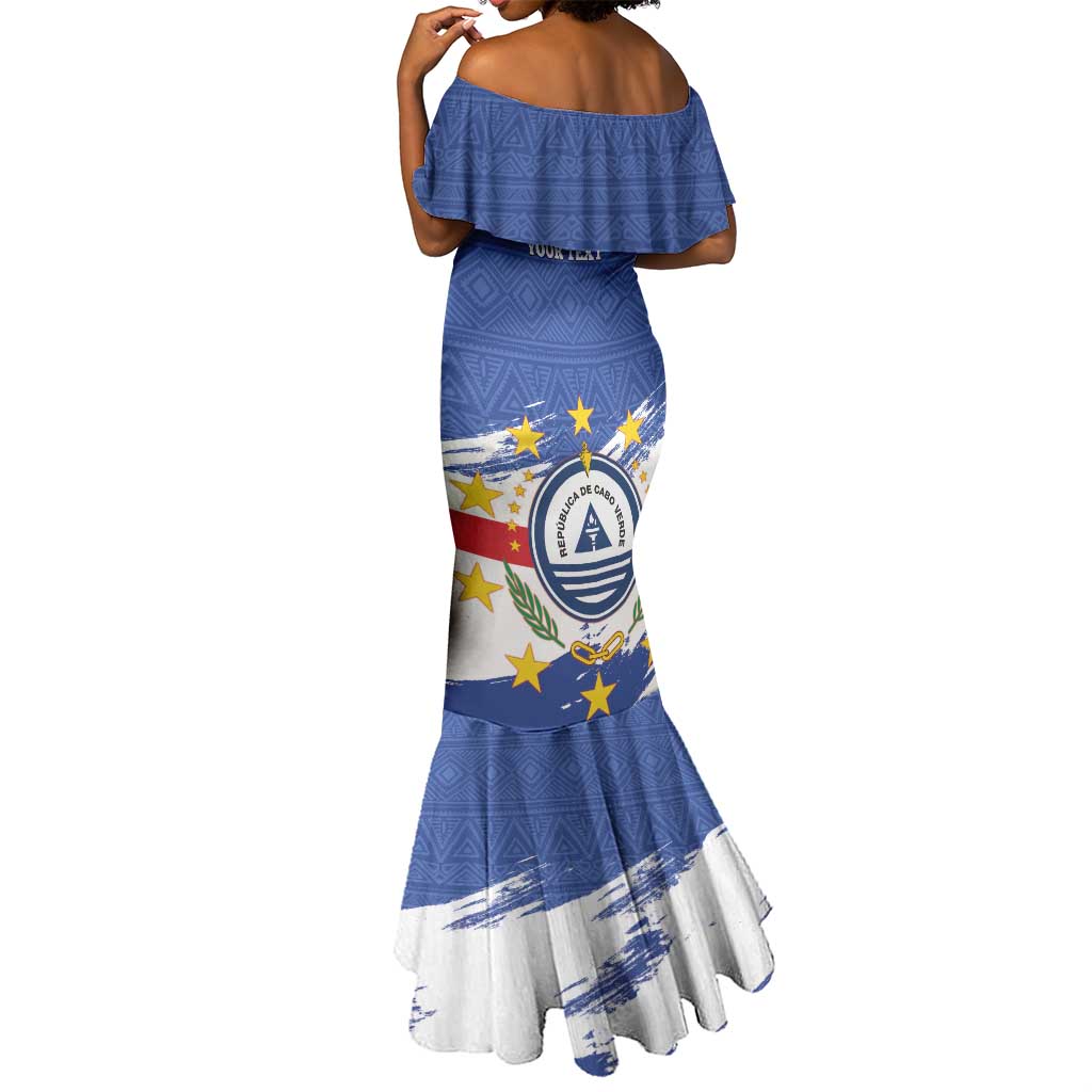 Personalized Cape Verde Mermaid Dress Coat Of Arms - African Pattern