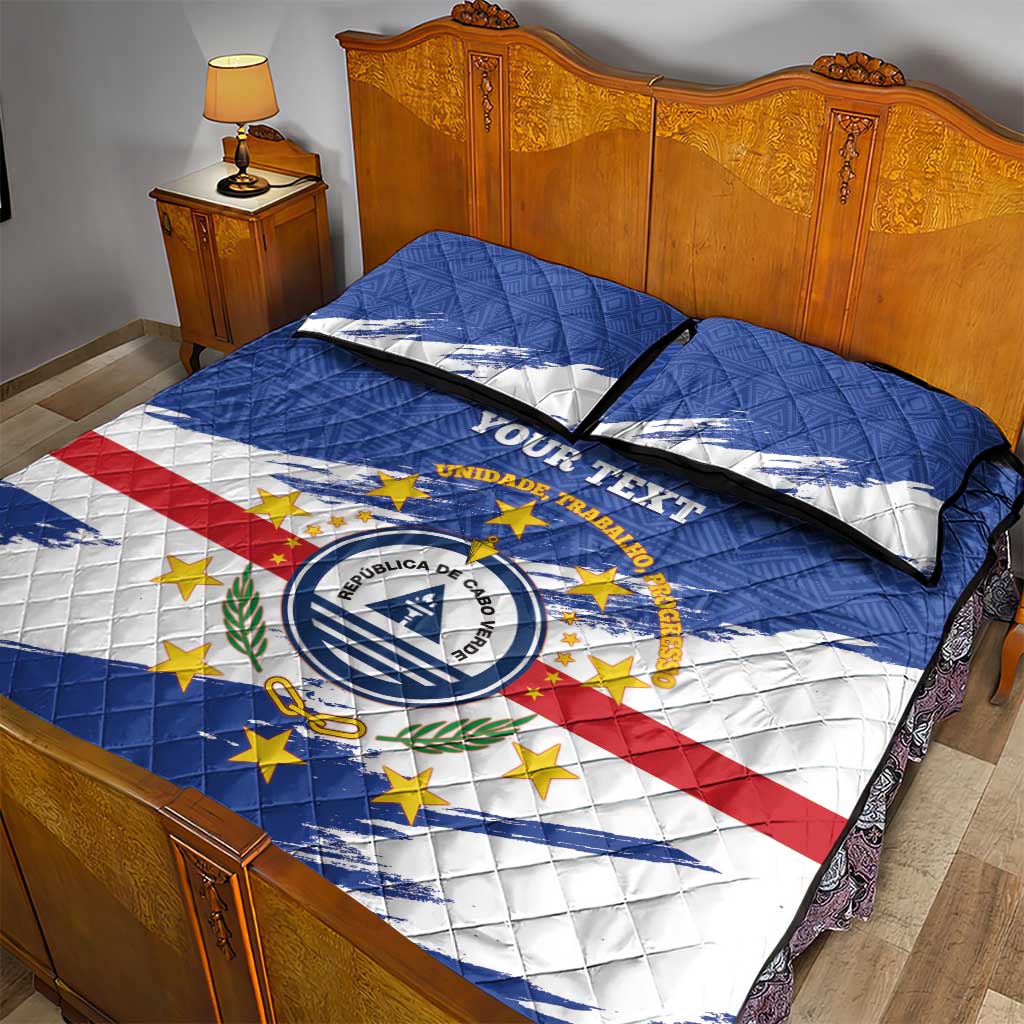 Personalized Cape Verde Quilt Bed Set Coat Of Arms - African Pattern