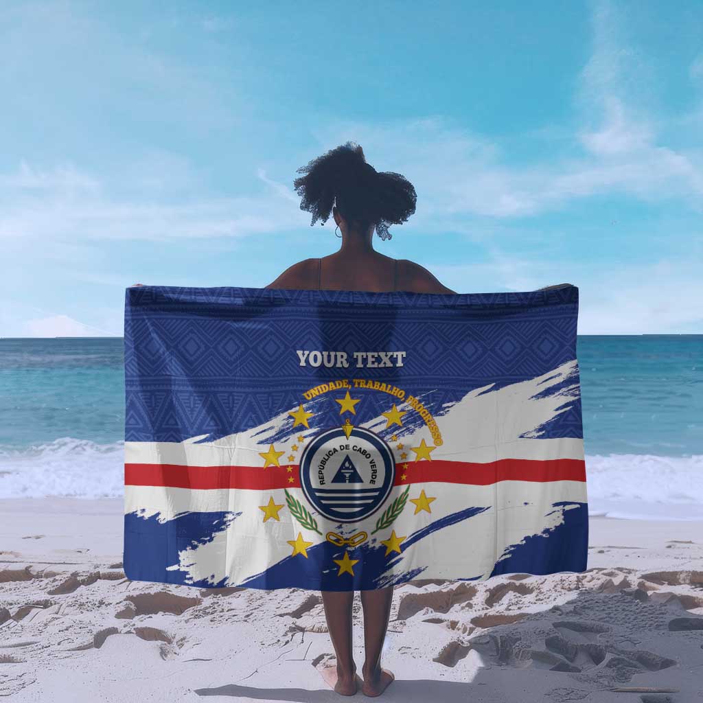 Personalized Cape Verde Sarong Coat Of Arms - African Pattern