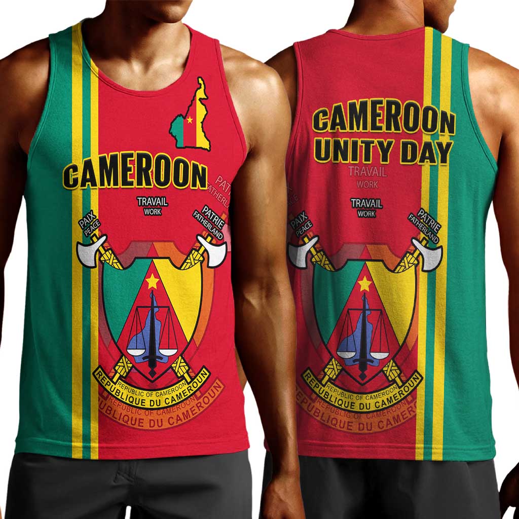 Cameroon Happy Unity Day Cameroun Coat Of Arms Men Tank Top