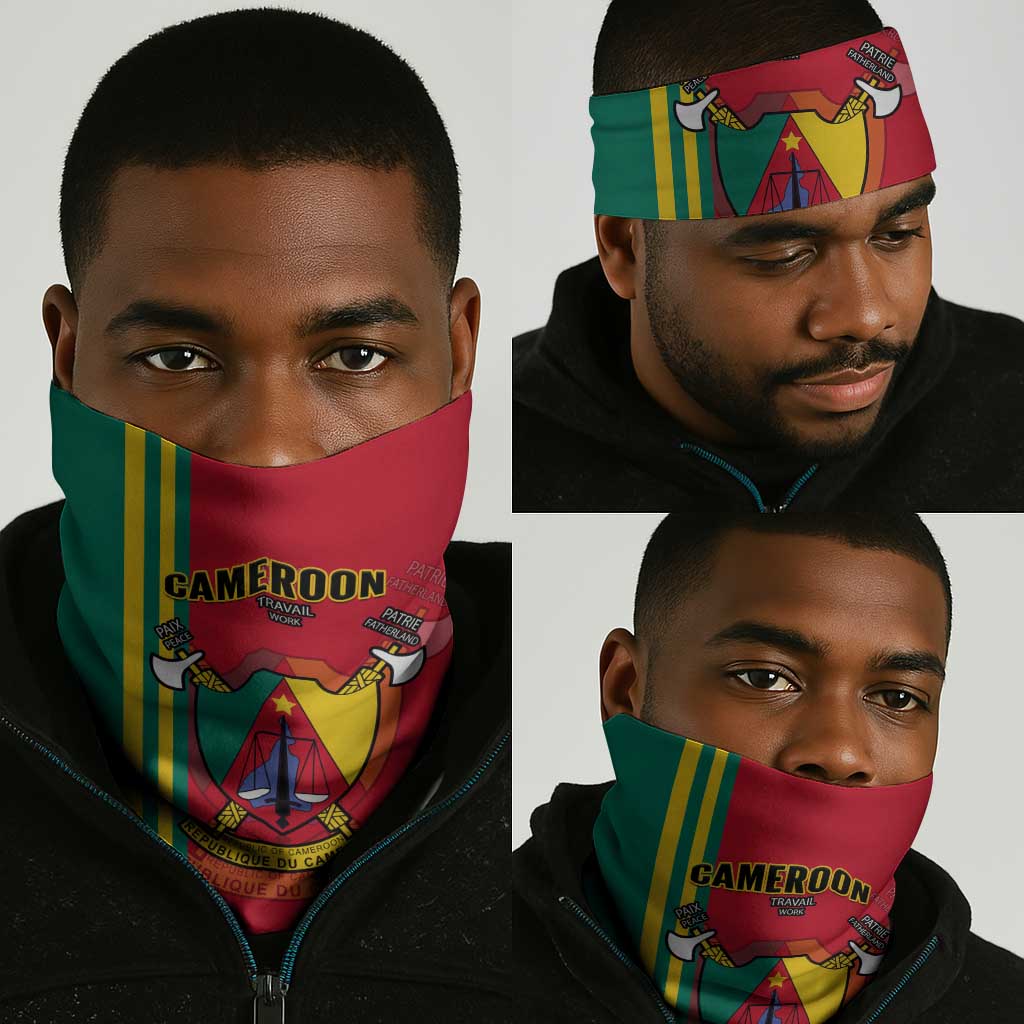 Cameroon Happy Unity Day Cameroun Coat Of Arms Neck Gaiter - African Pride