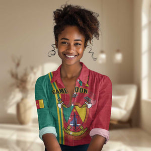 Cameroon Happy Unity Day Cameroun Coat Of Arms Women Casual Shirt LT14