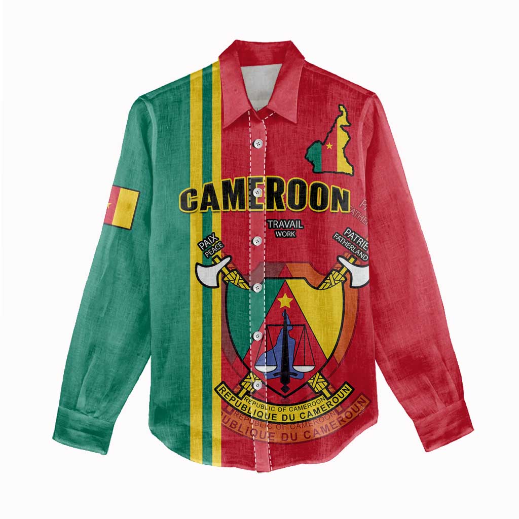 Cameroon Happy Unity Day Cameroun Coat Of Arms Women Casual Shirt LT14