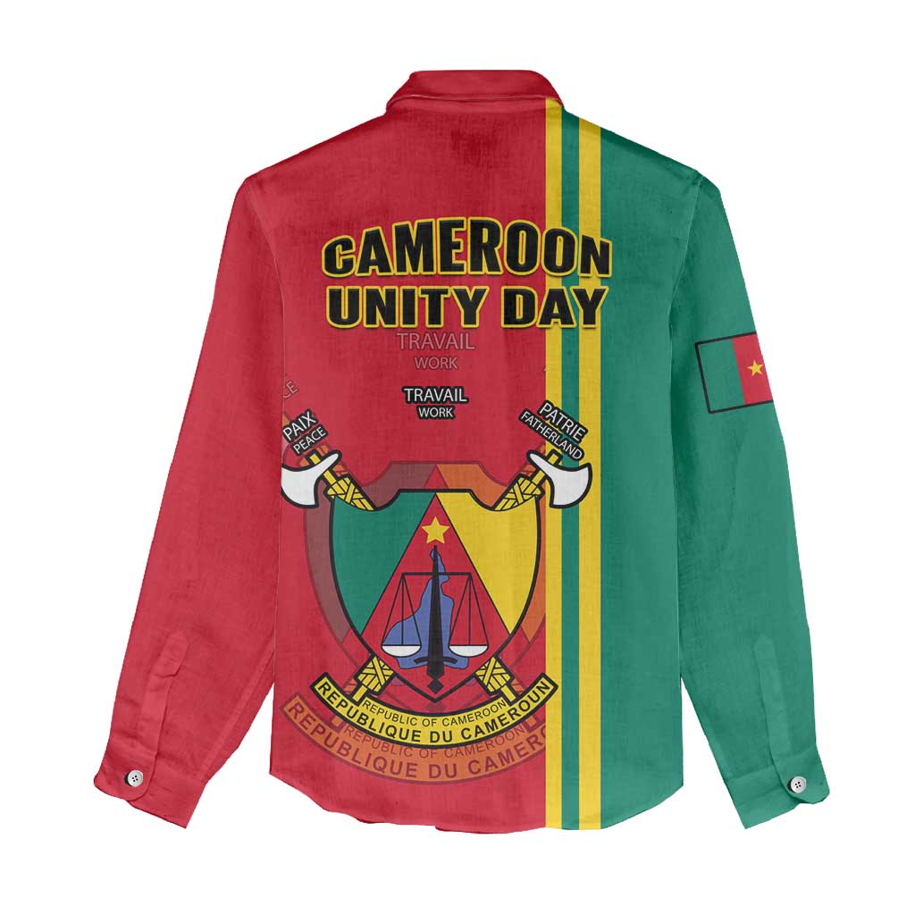 Cameroon Happy Unity Day Cameroun Coat Of Arms Women Casual Shirt LT14