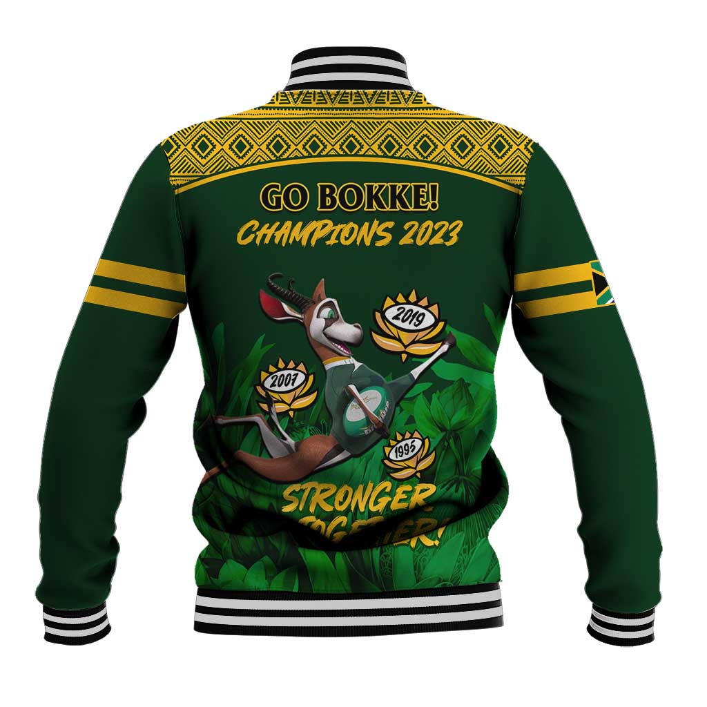 South Africa Rugby Baseball Jacket Go Bokke World Cup Champions History LT14