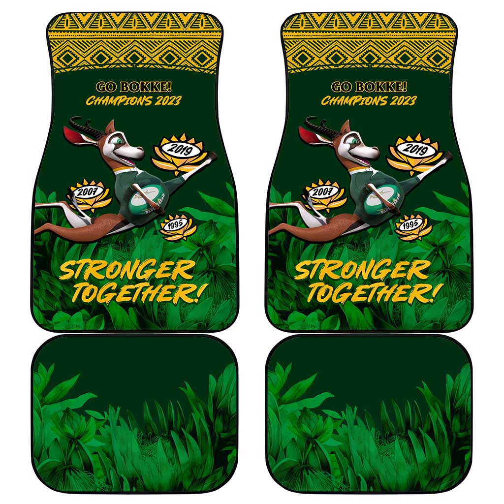 South Africa Rugby Car Mats Go Bokke World Cup Champions History