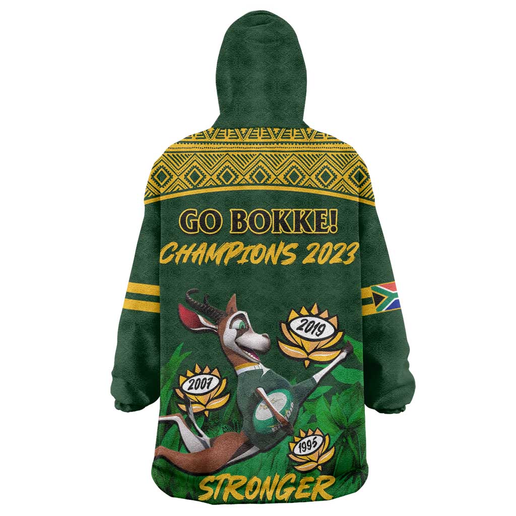 South Africa Rugby Wearable Blanket Hoodie Go Bokke World Cup Champions History