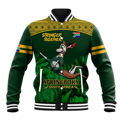 Custom South Africa Rugby Baseball Jacket Go Bokke World Cup Champions History LT14
