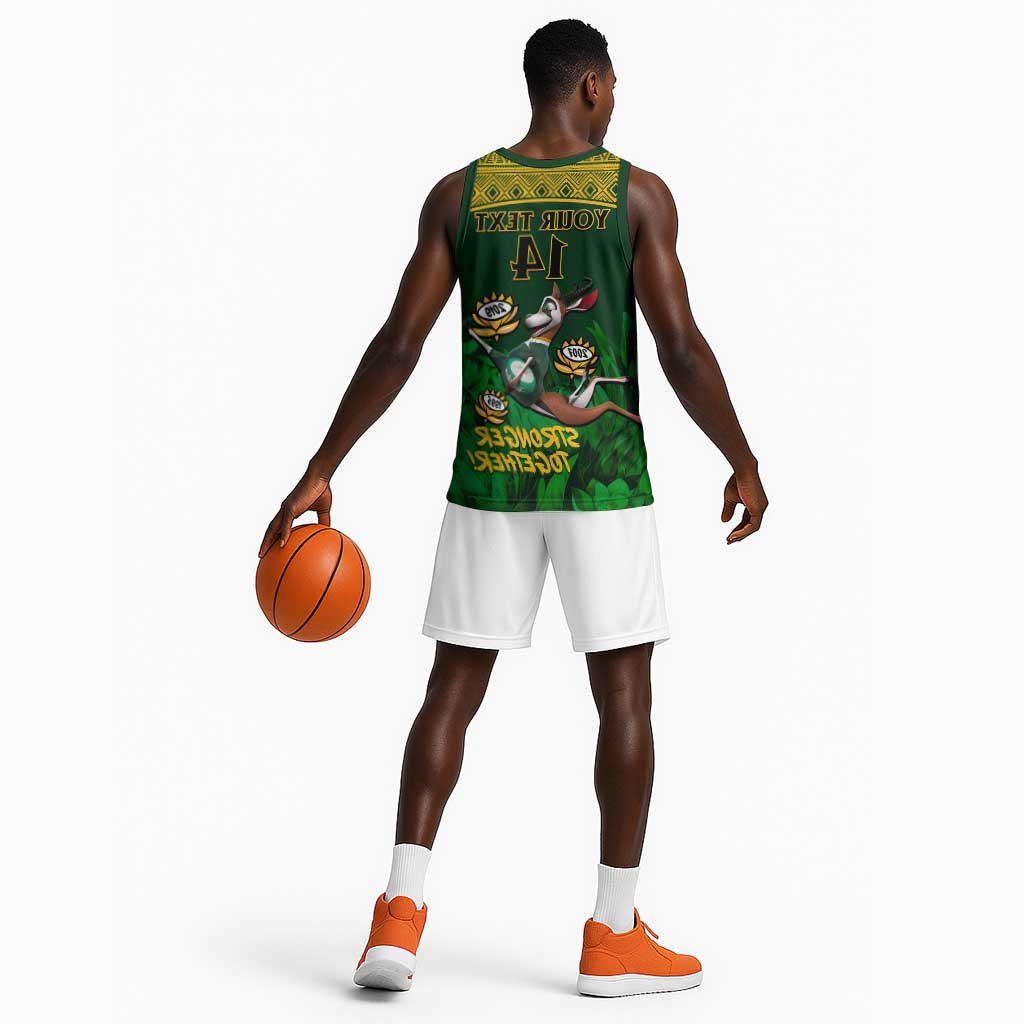 Custom South Africa Rugby Basketball Jersey Go Bokke World Cup Champions History - African Pride