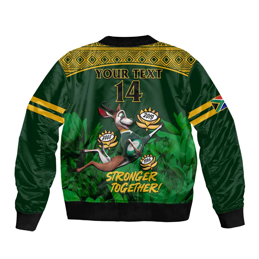 Custom South Africa Rugby Bomber Jacket Go Bokke World Cup Champions History
