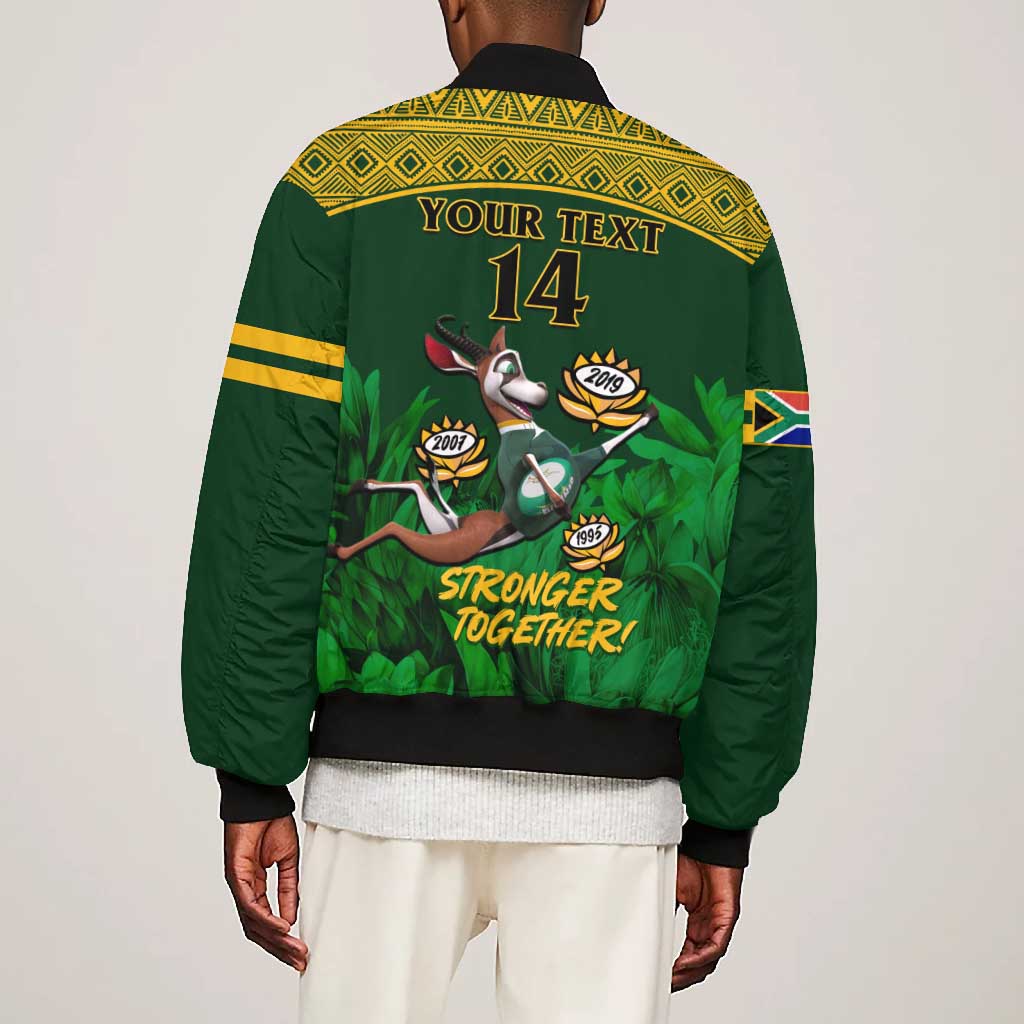 Custom South Africa Rugby Bomber Jacket Go Bokke World Cup Champions History
