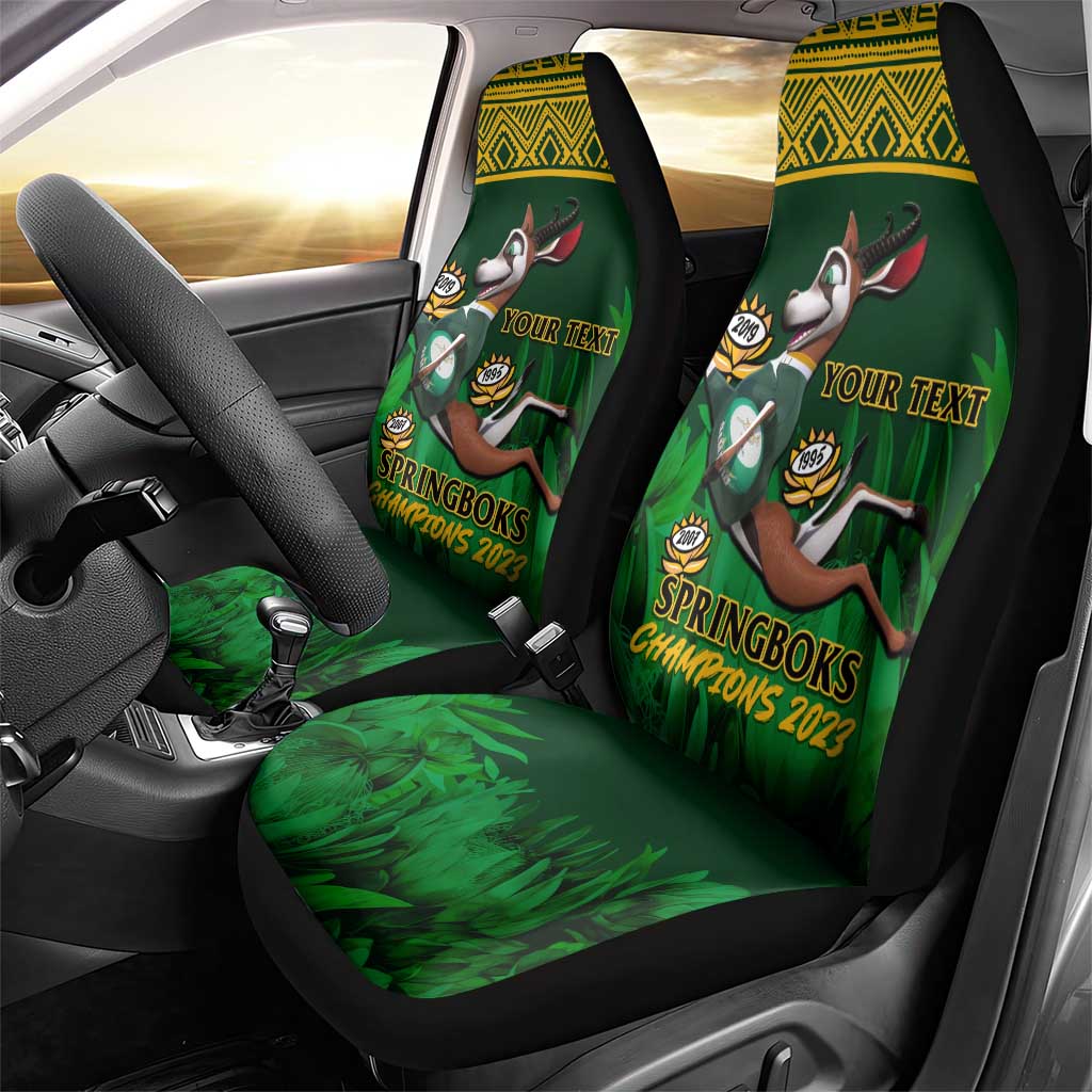 Custom South Africa Rugby Car Seat Cover Go Bokke World Cup Champions History