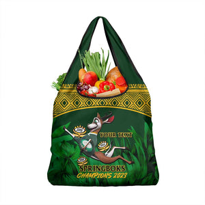 Custom South Africa Rugby Grocery Bag Go Bokke World Cup Champions History