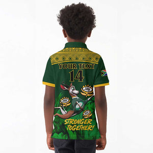 Custom South Africa Rugby Kid Polo Shirt Go Bokke World Cup Champions History