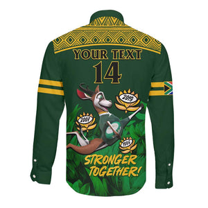Custom South Africa Rugby Long Sleeve Button Shirt Go Bokke World Cup Champions History