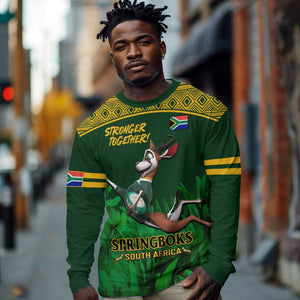 Custom South Africa Rugby Long Sleeve Shirt Go Bokke World Cup Champions History LT14