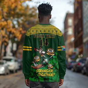 Custom South Africa Rugby Long Sleeve Shirt Go Bokke World Cup Champions History LT14