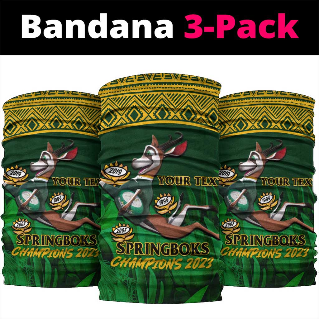 Custom South Africa Rugby Neck Gaiter Go Bokke World Cup Champions History LT14