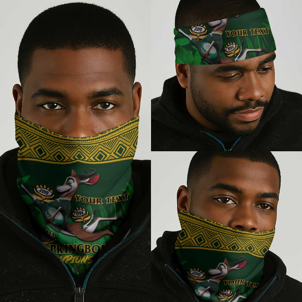 Custom South Africa Rugby Neck Gaiter Go Bokke World Cup Champions History LT14